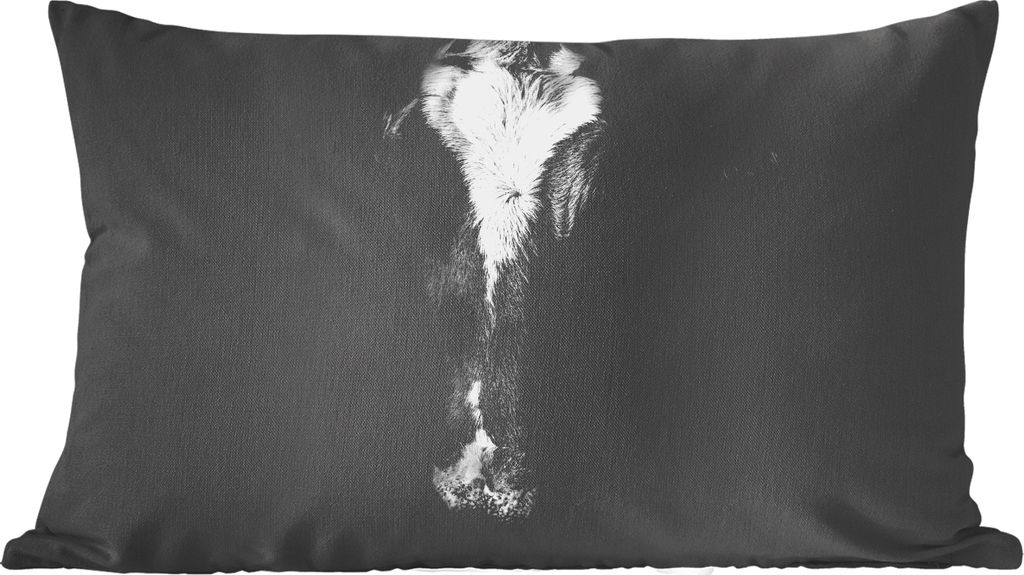 MuchoWow Zierkissen Sofakissen Wohnzimmer Dekokissen 50x30 cm Kuh - Tiere - Schwarz - Wohnzimmerdekoration - Polster mit Photo