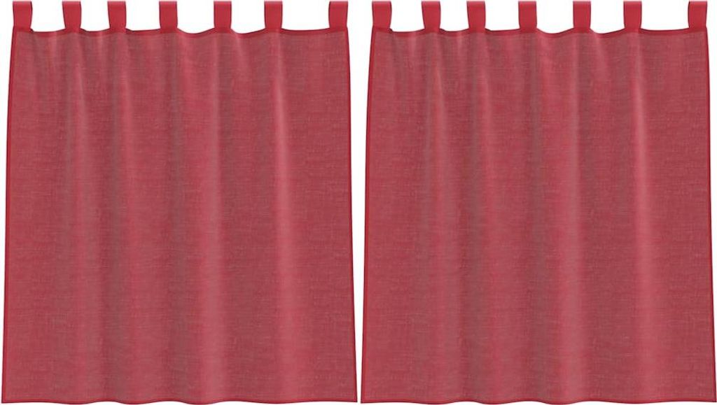 Voile Vorhänge mit Schlaufen 2 Stk. Weinrot 140x140 cm