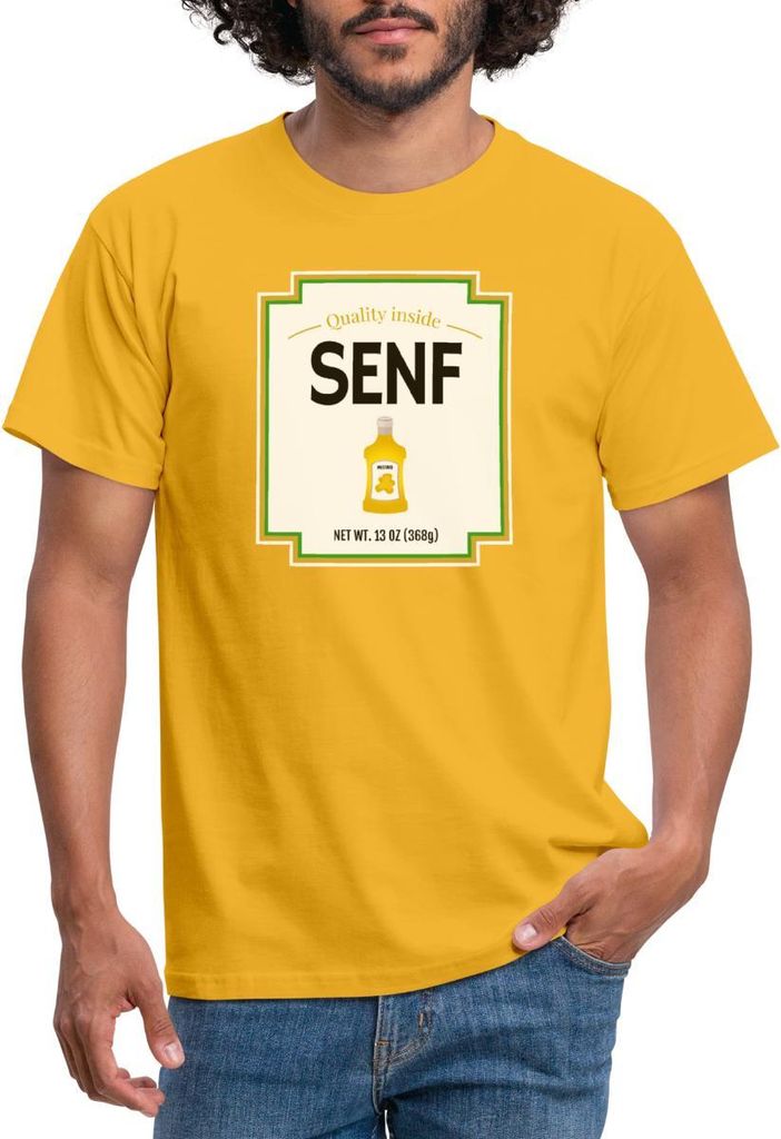Spreadshirt Senf Partner Kostüm Fasching Karneval Männer T-Shirt, L, Gelb