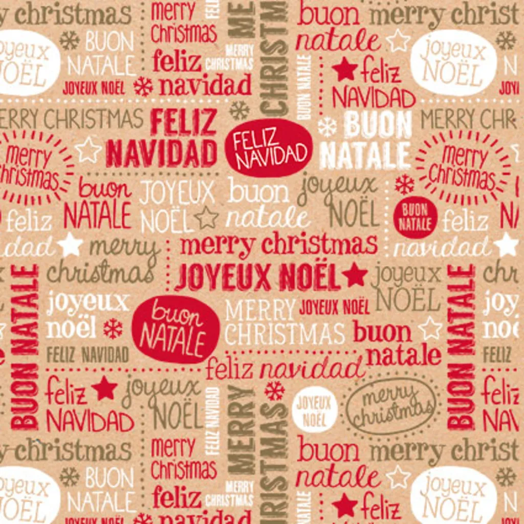 Clairefontaine Papier cadeau de Noël Souhaits en rouleau 70cm x 50m