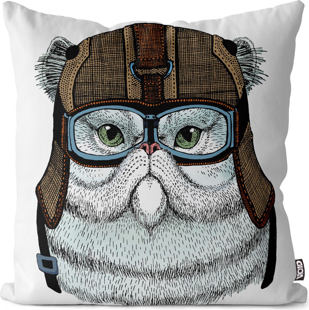 VOID Katze Pilot Illustration Comic Kissenbezug Kissenhülle sofa couch wohnzimmer dekoration wasserfest Outdoor Garten Kissen bezug deko