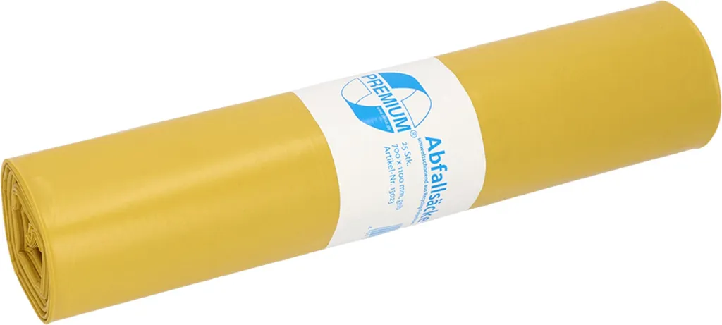 Sacs poubelle 120L PREMIUM jaunes ultra résistants lot de 25 pièces