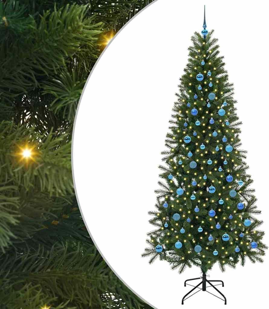 vidaXL Künstlicher Weihnachtsbaum mit 300 LEDs Grün 240 cm PE und PVC