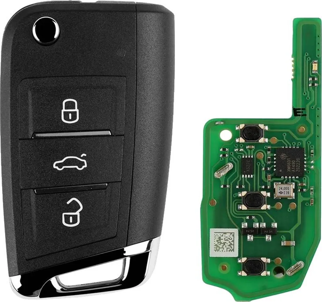 Clé de voiture MQB compacte 50x30mm, télécommande plastique robuste CE