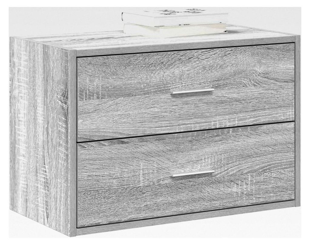 Schrank mit 2 Schubladen in Grau Sonoma 60x31x40 cm aus Holzwerkstoff für Schlafzimmer und Wohnzimmer