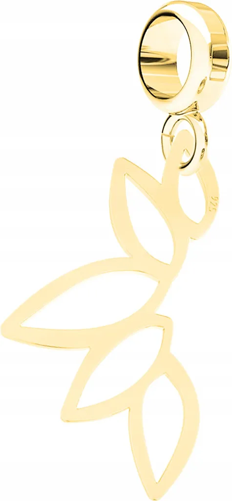 Charm Foglia di Loto in Oro e Argento 925 - Gioiello Traforato Boho