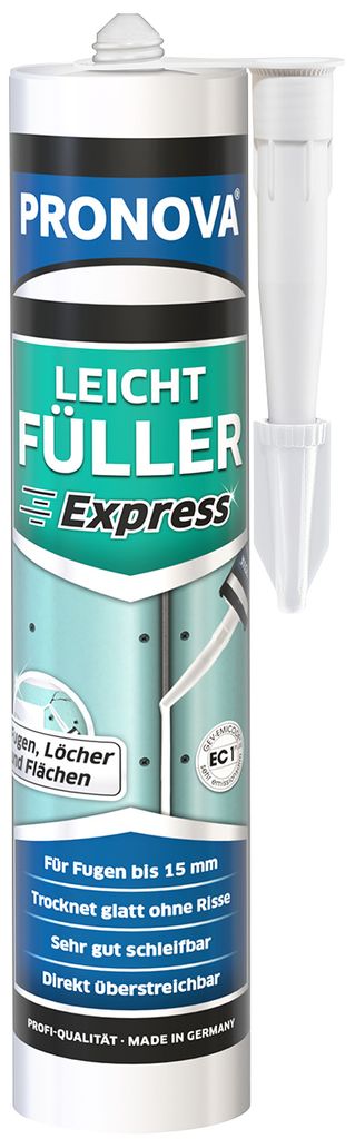 Pronova Leicht Füller Express - Leicht Spachtelmasse für Innen und Außen Fugenmasse 300ml (Weiss)