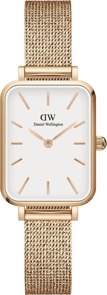 Daniel Wellington DW00100431 Quadro Orologio Donna Rose Gold White Mesh