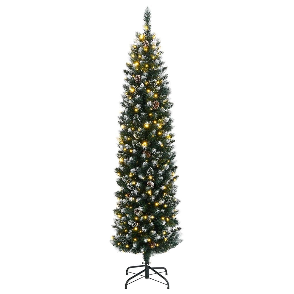 vidaXL Sztuczna choinka slim 150 LED 150 cm Zdjęcie produktu 