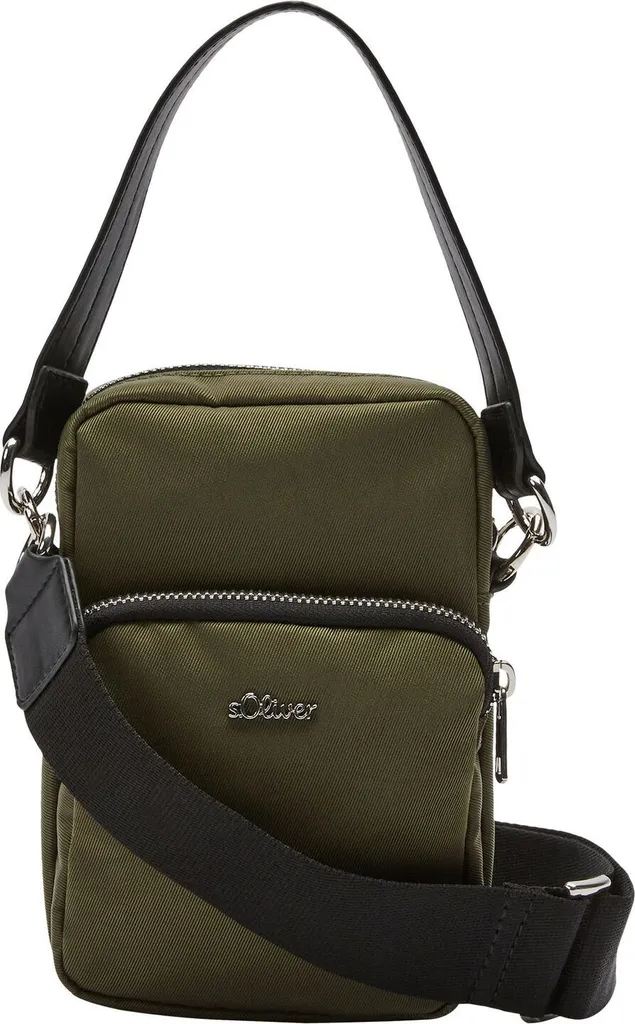 s.Oliver Mini Bag Smartphone Oliva - Custodia Cellulare Chic in Tessuto