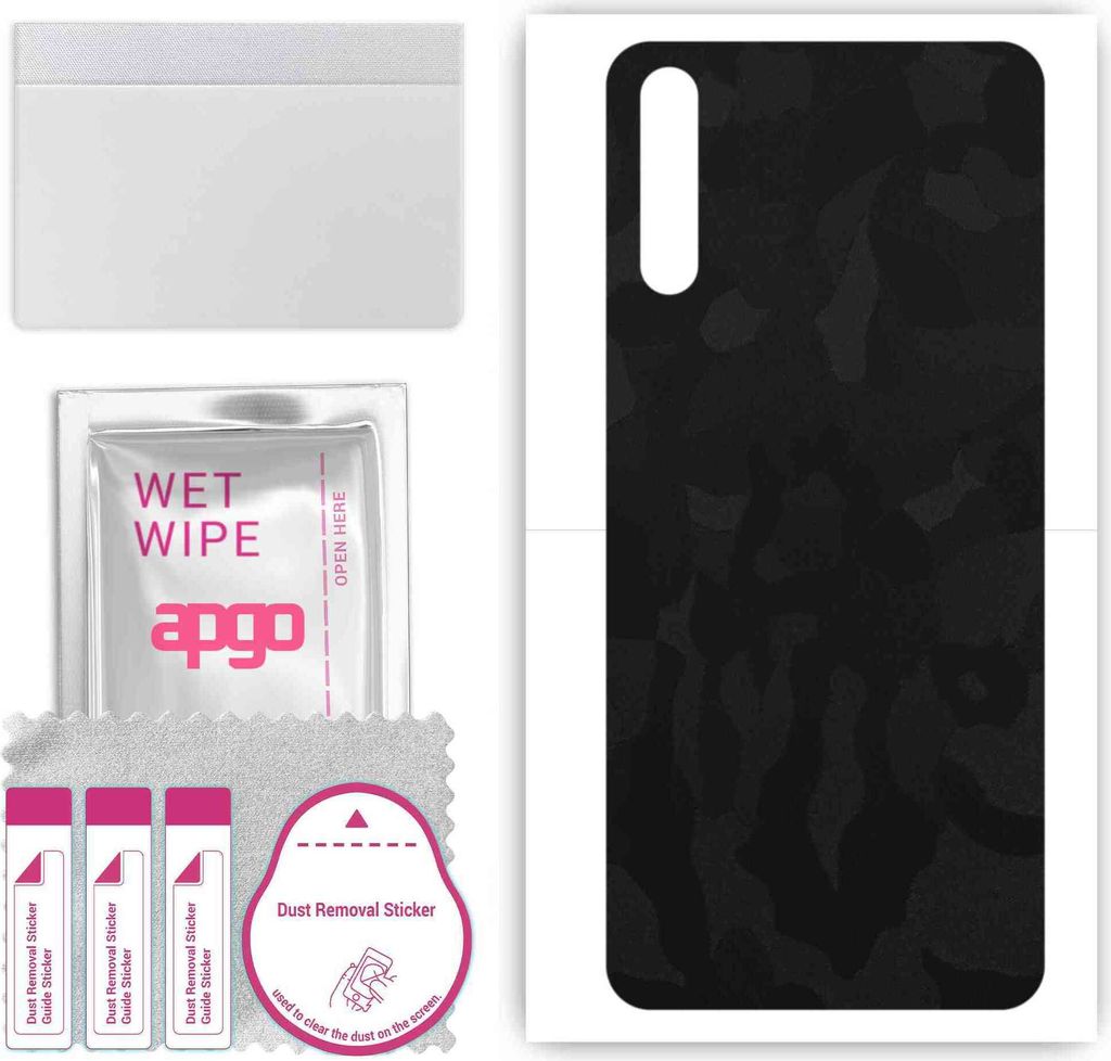 apgo Rückseite Schutzfolie, Skin, kompatibel mit Huawei P Smart S, Hinten Displayschutzfolie aus Vinylfolie, kratzfest, einfache Montage - Schwarz...