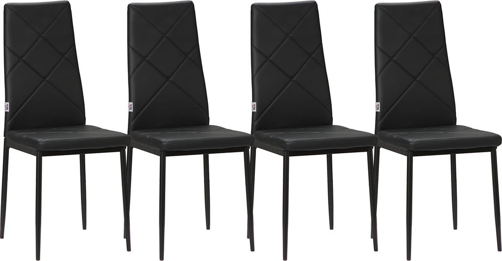 4er-Set Stühle Esszimmerstühle Küchenstühle, modernes Design, 41 cm x 50 cm x 97 cm, Schwarz