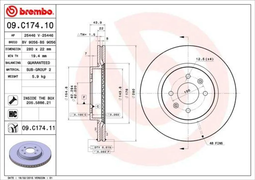 Évitez les Vibrations au Freinage avec le Disque Brembo 09.C174.11 i20 Rio