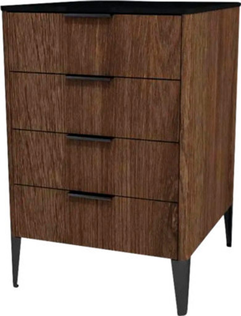 Kommode mit 4 Schubladen Devo Lotos 76x50x53 cm bronze expressive oak/schwarz