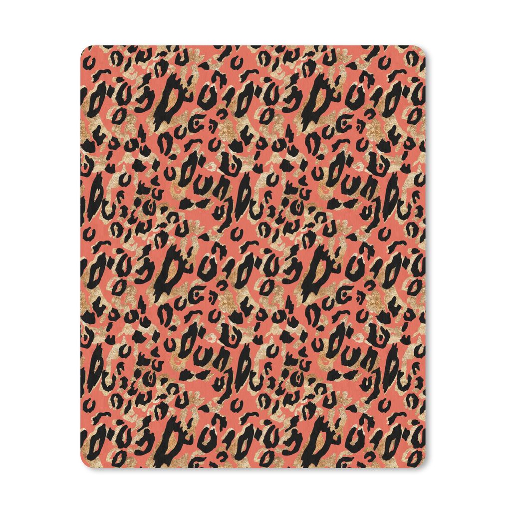 MuchoWow Mauspad Mousepad Pantherdruck - Muster - Gold 30x40 cm - Mousepads - Maus Mat - Pad - Mausunterlage - Mausmatten
