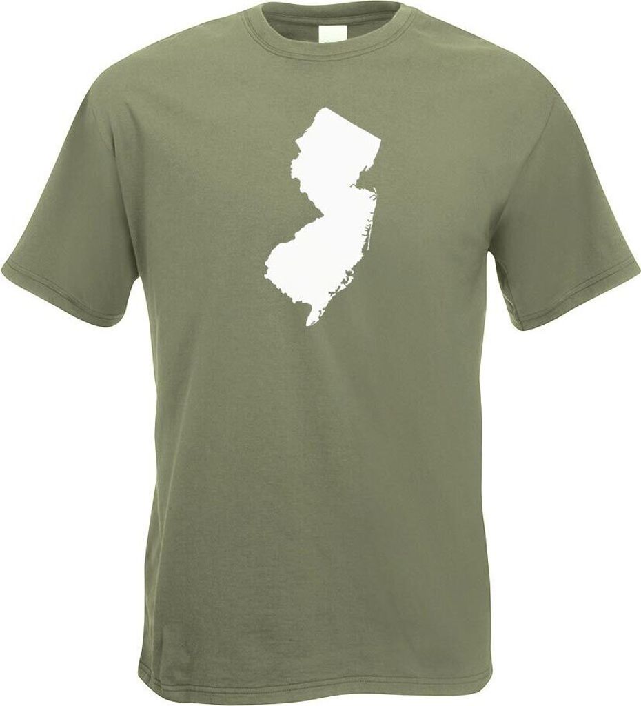 Kiwistar - T-Shirt - Olive - USA - Bundesstaat - New Jersey Herren Funshirt Bedruckt Design Sprüche Spruch Motive - mit Motiv Bedruckt - Funshirt ...