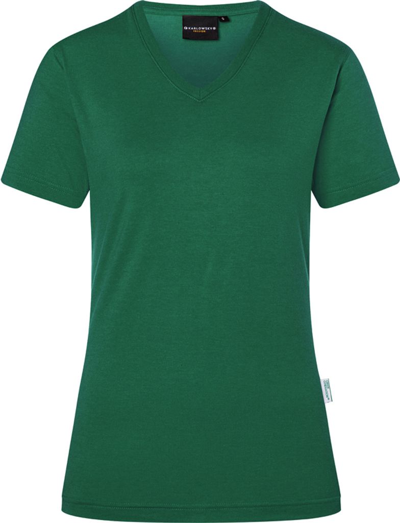 KARLOWSKY Damen T-Shirt CASUAL-FLAIR V-Neck Modern Waldgrün XL