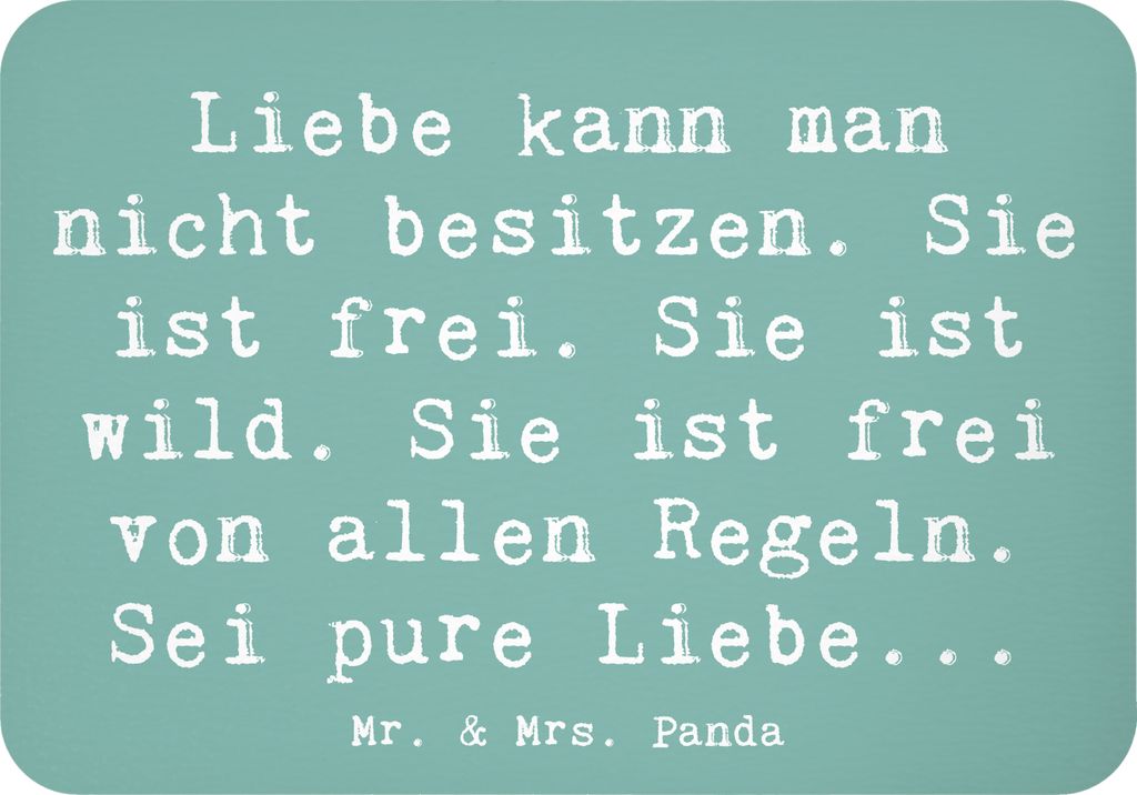 Mr. & Mrs. Panda magnet Spruch Liebe und Freiheit - Meeresbrise - Geschenk, Pinnwandmagnet, Kühlschrankmagnet, zettelhalter, frei, Motivation, Leb...