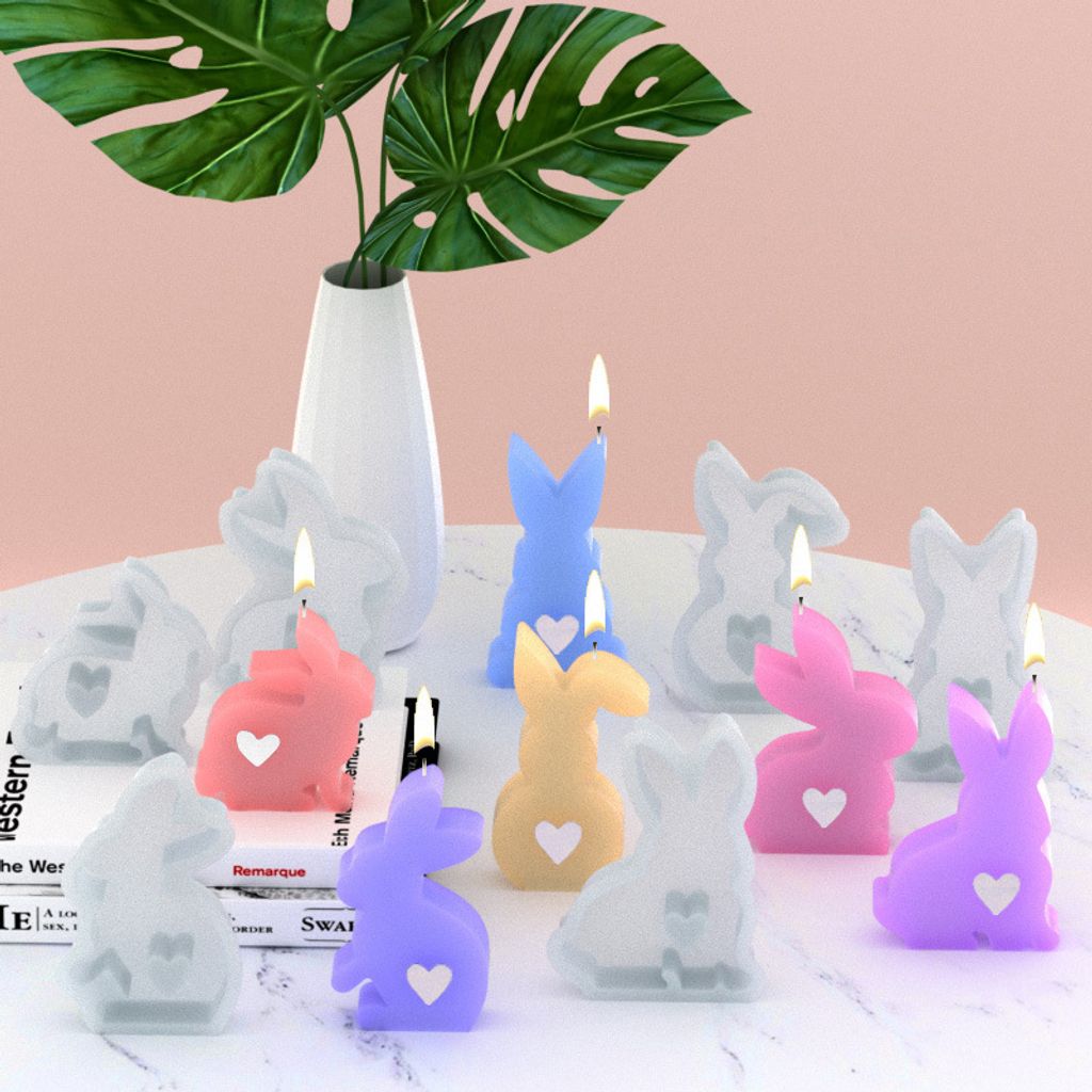6 Stück Ostern Kaninchen Silikonformen Gießformen, Produktbild 