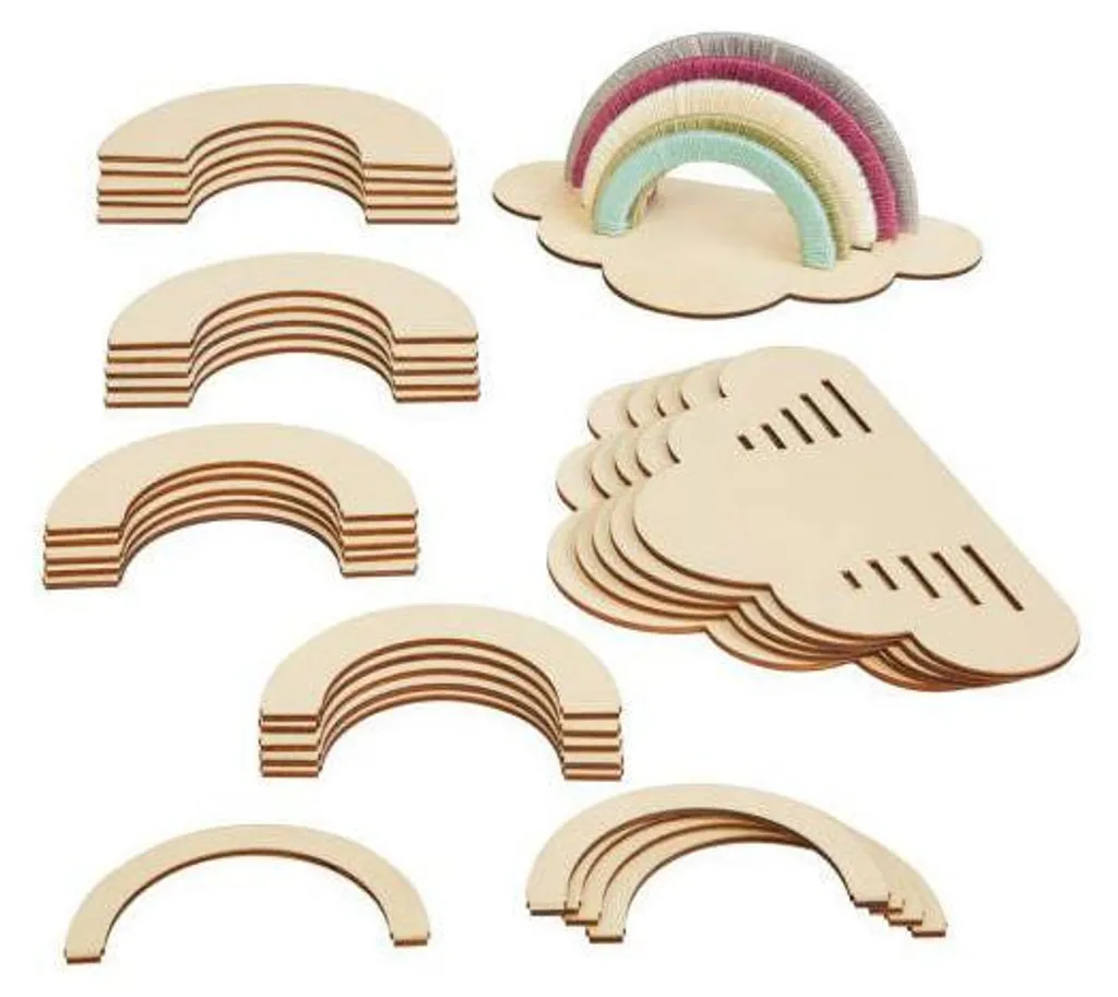Arc-en-ciel en bois DIY contre l'ennui - Activité créative bois lot de 6