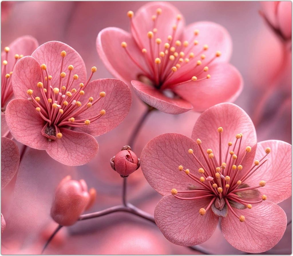 Spritzschutz Herdabdeckplatte Schneidebrett aus Glas Kirschbaumblüten 1-Teilig (60x52cm)