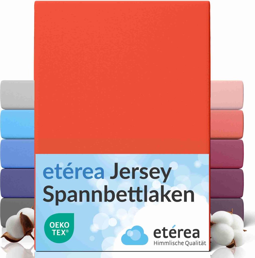 Jersey Spannbettlaken 140x200 - 160x200 cm, 100% Baumwolle Bettlaken, Terra