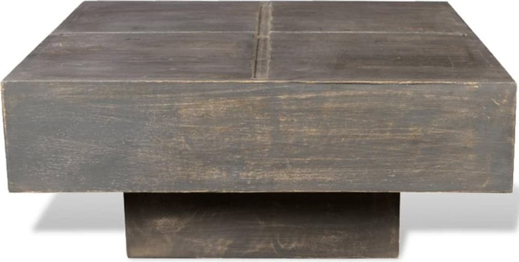 vidaXL Couchtisch Dunkelbraun Quadratisch Massivholz Mango