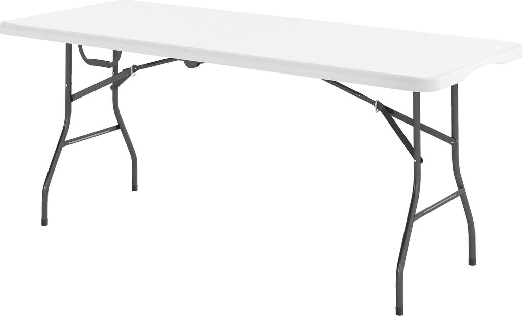 Klapptisch, Faltbarer Campingtisch, Metall, Kunststoff, Picknicktisch, Weiß