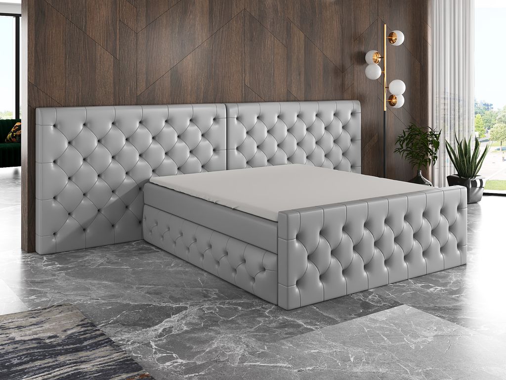 Boxspringbett TOLEN 200x200 mit 2 Bettkästen, Bonell-Matratze und Topper. Möbel vom Hersteller- Handarbeit! Bett Komplett-Set mit Matratze, Bettk...