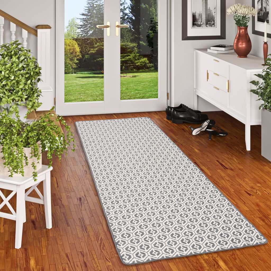 In- und Outdoor Teppich Läufer Beidseitig Cape Cod Grau, Größe:100x400 cm