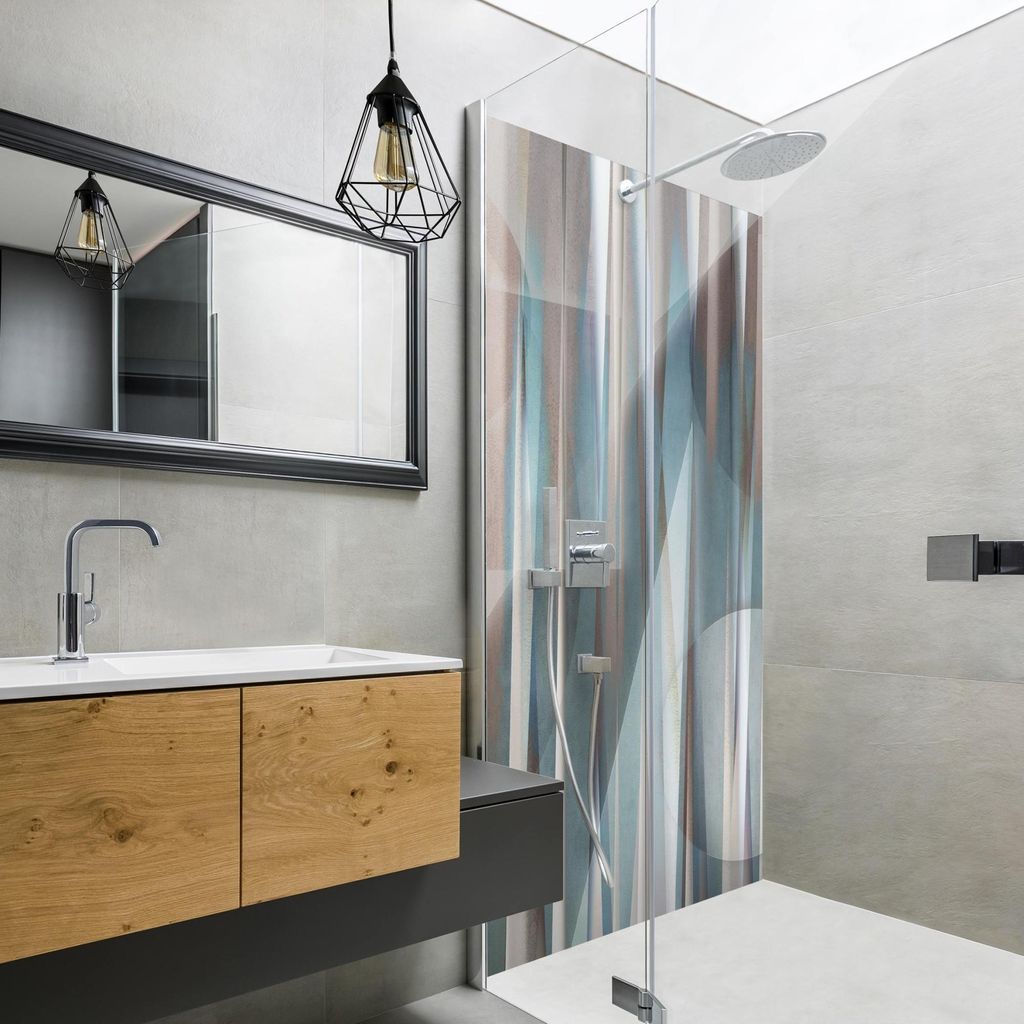 Duschrückwand originell selbstklebend - 0.35 mm Wandpaneel wasserfest Design braun Abstrakt Badrückwand fugenlos Smart matt 100x190 cm