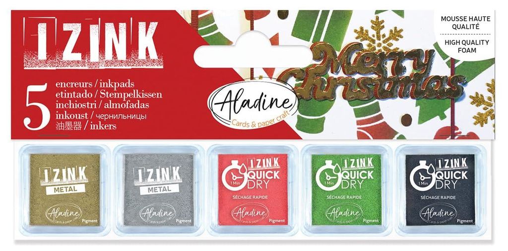 Aladine Set mit 5 Weihnachtsfarben, Rot, Grün, Standard