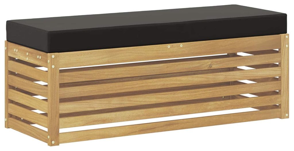 Outdoor Hocker Bank Weiß 115 x 43 x 45 cm Massivholz Akazie