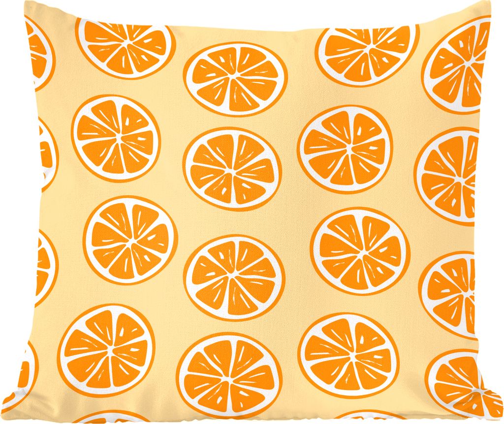 MuchoWow Zierkissen Sofakissen Wohnzimmer Dekokissen 45x45 cm Obst - Orange - Tropisch - Schlafpolster - Polster für das Sofa