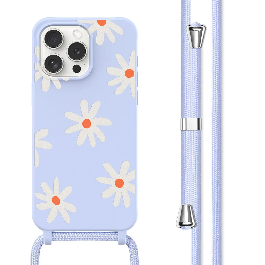 Protezione imoshion iPhone 15 Pro Max Silicone Lilla + Cordino