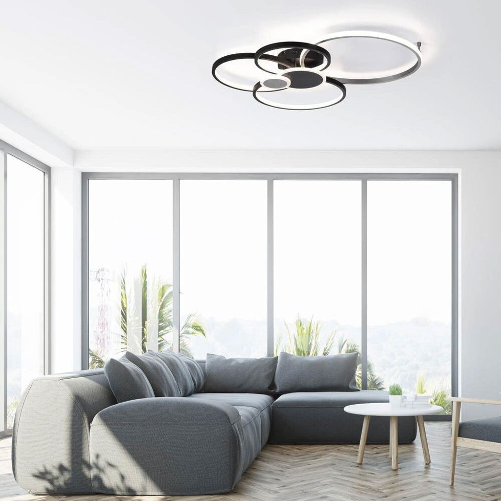 Just Light LED Deckenleuchte Papilon Schwarz/Grau 85x67cm Produktbild 