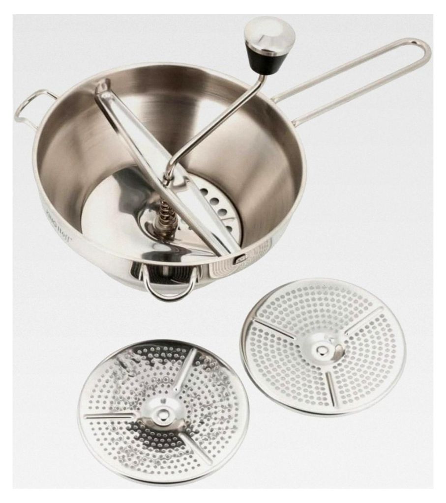 Passiermühle Kartoffelstampfer Edelstahl 3 Lochscheiben Ø19cm