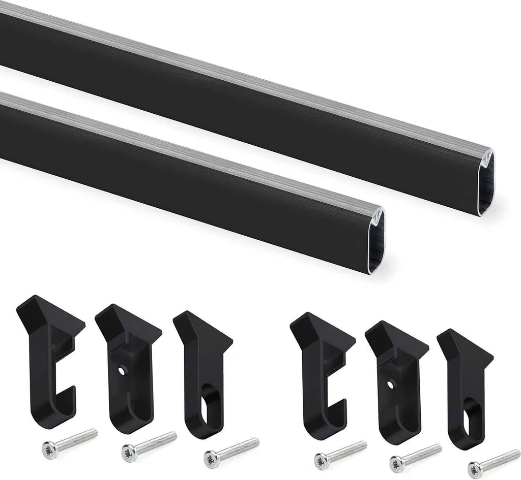 Kit tube de penderie Silk L 1150 mm peint en noir pour dressing moderne