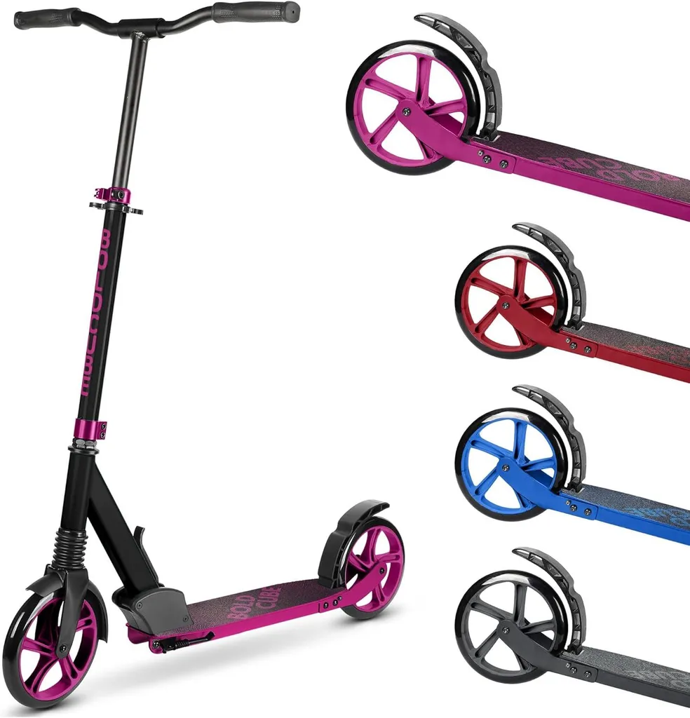 Trottinette pour Trajet Travail BOLDCUBE BIG Magenta Pliable et Rapide