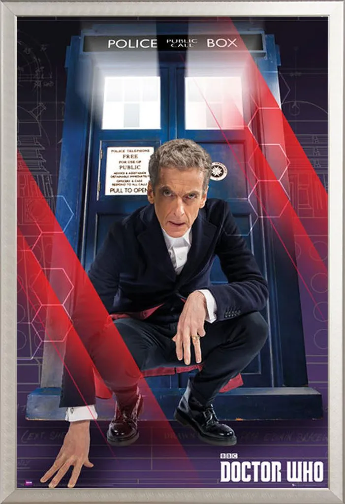 Doctor Who - Poster - Crouching + cornice rimovibile, Shinsuke® Maxi alluminio argento, vetro acrilico