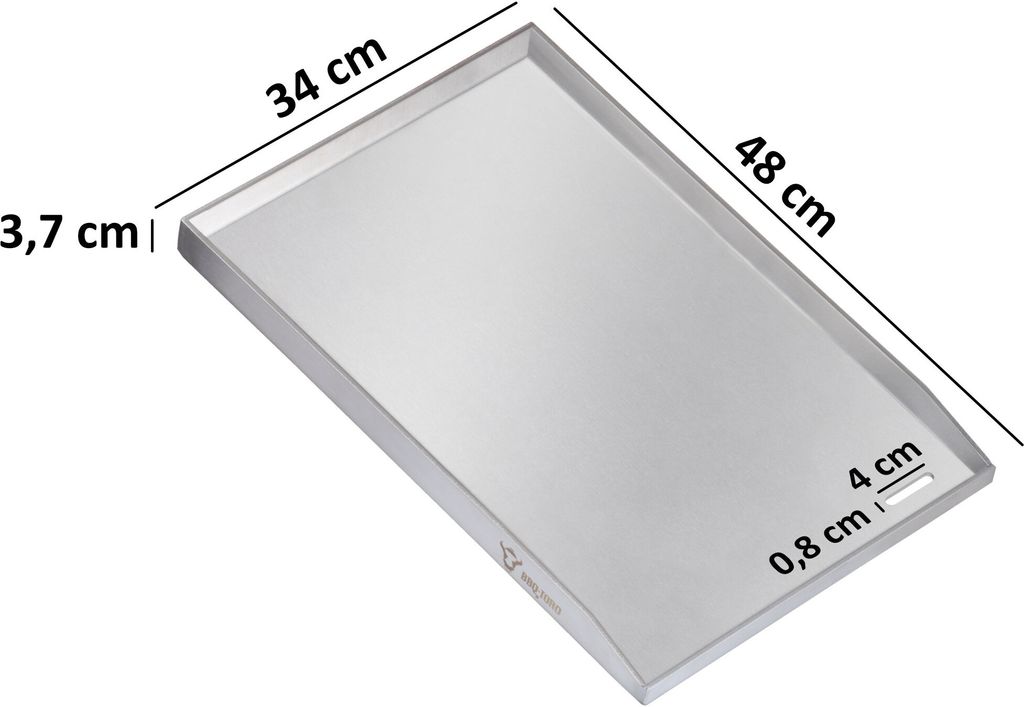 Stakee Edelstahl Grillplatte 45cm - Plancha Für Gas & Holzkohlegrills