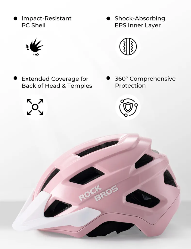 Casque de Vélo pour Enfants et Ados Rose - Protection VTT réglable