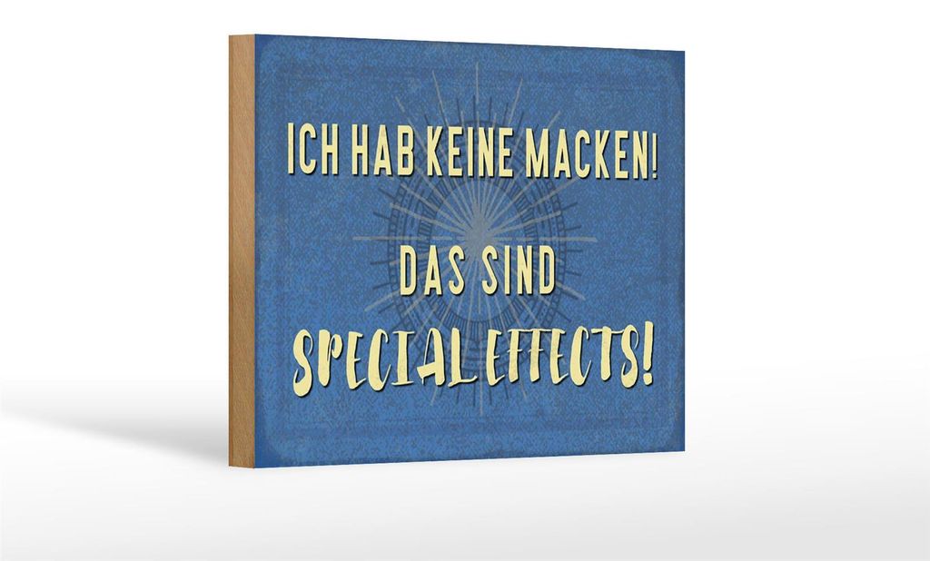 Holzschild Spruch 18x12cm ich hab keine Macken