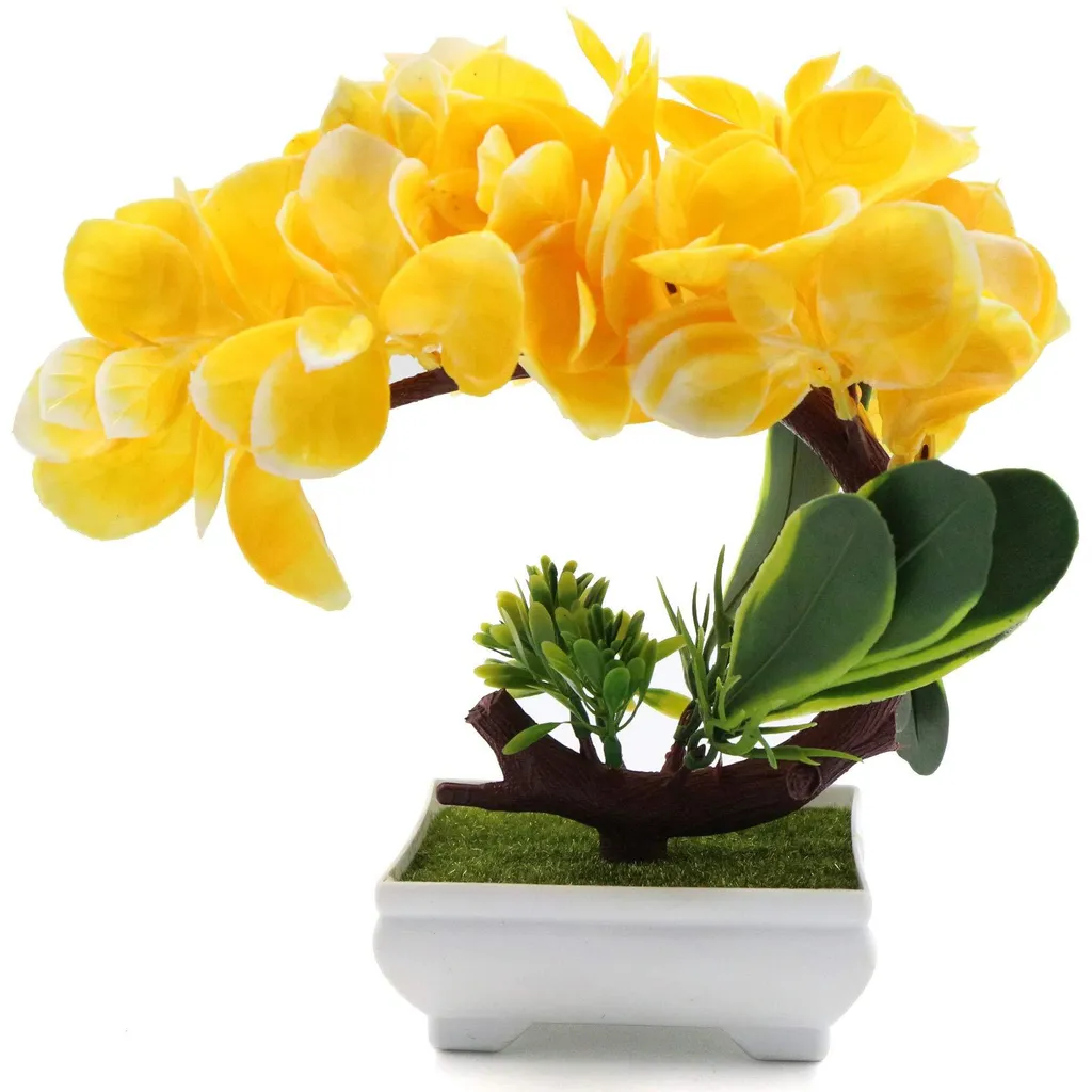 Plante artificielle sans entretien - Bonsaï jaune déco increvable