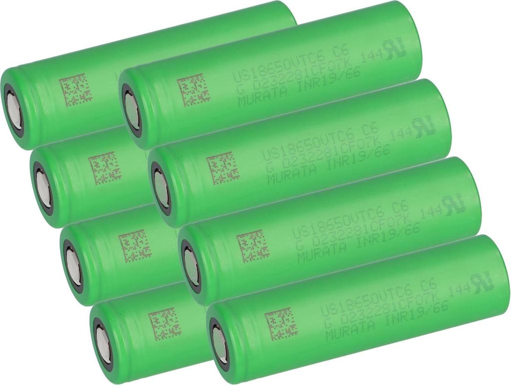 8x Murata Akku 18650 VTC6 3120mAh 30A