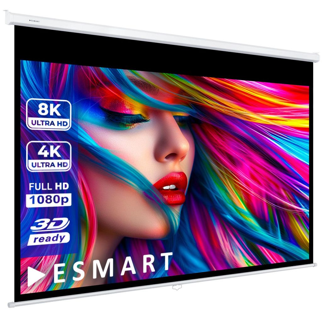 ESMART Professional MIROLO Rollo-Leinwand 342 cm Bild 323 x 202 cm (150") 16:10 | Heimkino Beamer Projektionsleinwand Rollo Leinwand LCD LED