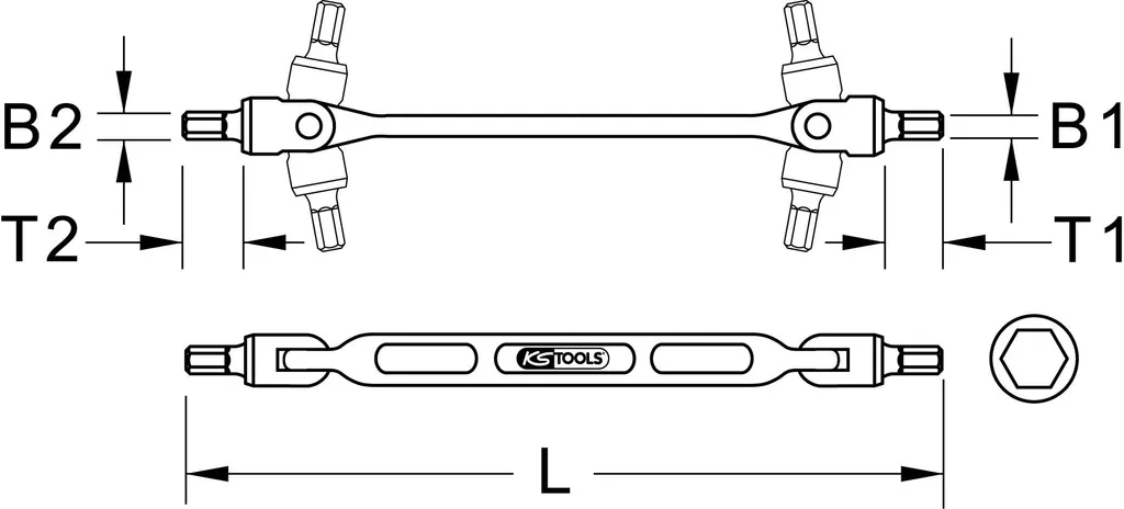 KS TOOLS Chiave esagonale a doppio snodo 5x6 mm - 517.0342