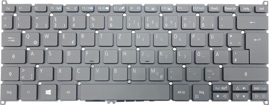 DEUTSCHE - Tastatur Keyboard Schwarz mit Beleuchtung kompatibel für Acer Spin 5 (SP515-51N-500J)