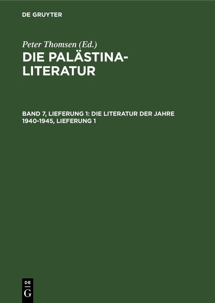 Die Literatur der Jahre 1940-1945, Lieferung 1