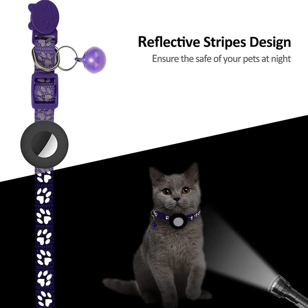 2 Pezzi Collare Gatto con Campana Riflessa e Chiusura di Sicurezza - 3